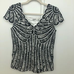 Ravel black and white vintage top